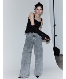 ※えむ♡さん専用　　FRAY I.D ワイドストレートデニムパンツ ブルー FRAY I.D（フレイアイディー）｜デニムパンツ一覧 - WEAR