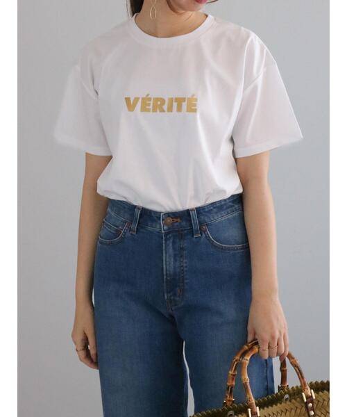 Te chichi（テチチ）の「シンプルロゴプリントTシャツ（Tシャツ/カットソー・レディース・シルバー/ブラック/ゴールド・F）」の3枚目の写真