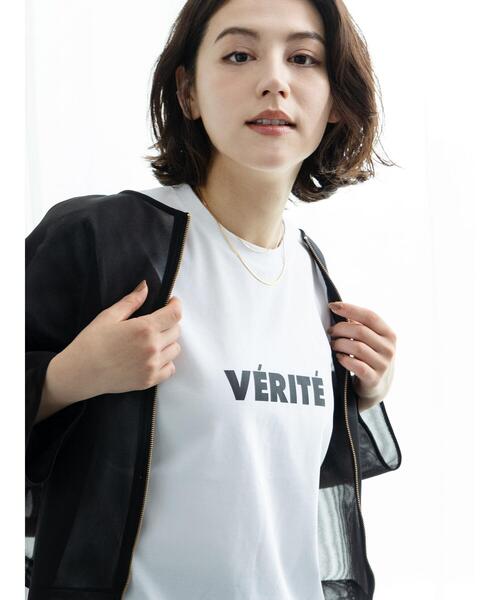 Te chichi（テチチ）の「シンプルロゴプリントTシャツ（Tシャツ/カットソー・レディース・シルバー/ブラック/ゴールド・F）」の2枚目の写真