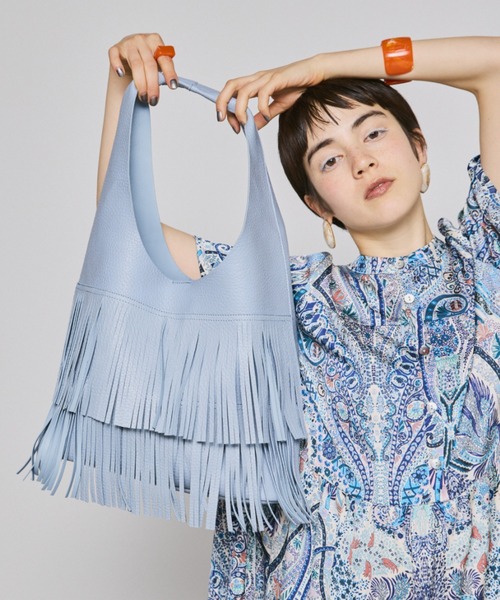 manana suerte(マニャーナスエルテ)の「フリンジショルダーバッグ(ショルダーバッグ・レディース・ブラック/ライトブルー・FREE)」の12枚目の写真