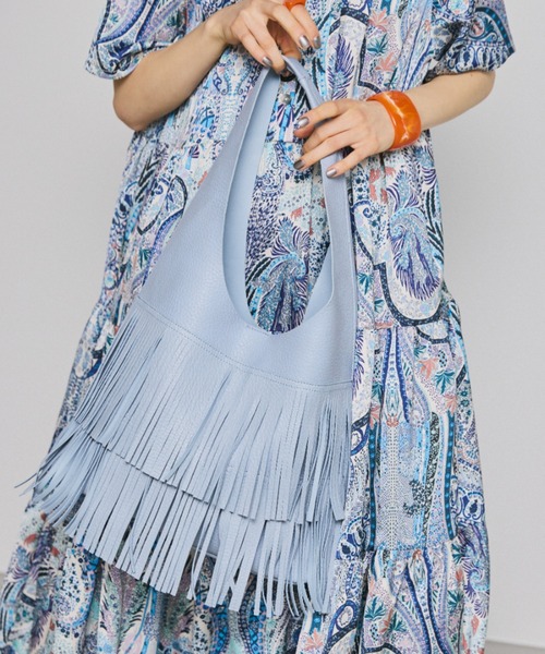 manana suerte(マニャーナスエルテ)の「フリンジショルダーバッグ(ショルダーバッグ・レディース・ブラック/ライトブルー・FREE)」の8枚目の写真