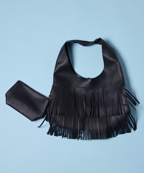 manana suerte(マニャーナスエルテ)の「フリンジショルダーバッグ(ショルダーバッグ・レディース・ブラック/ライトブルー・FREE)」の15枚目の写真