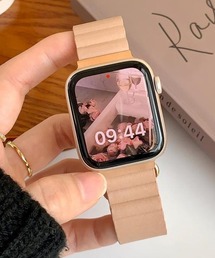 UNii（ユニー）の「レザーマグネットバンド Apple Watch バンド ベルト41/40/38mm くすみカラー 韓国 おしゃれ（デジタル腕時計）」