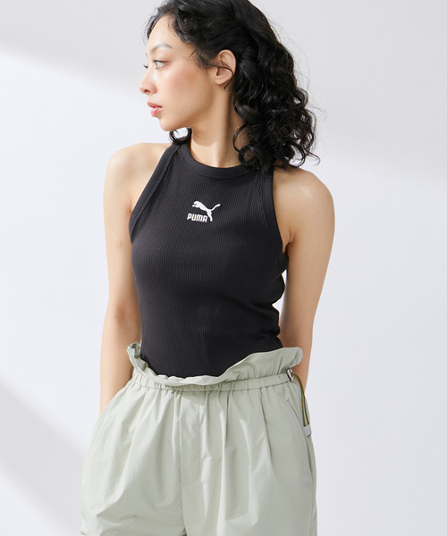 PUMA(プーマ)の「【PUMA】 CLASSICS リブ スリムタンクトップ(タンクトップ・レディース・ホワイト/ブラック・M)」の3枚目の写真