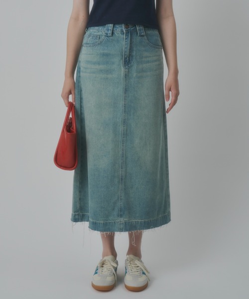 GIUNON raw hem denim skirt / ロウヘムデニムスカート GIUNON（ジウノン）の「raw hem denim skirt / ロウヘムデニム