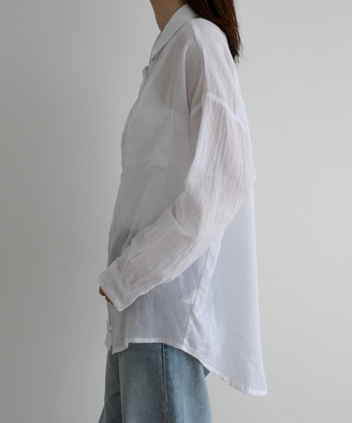 CANAL JEAN（キャナルジーン）の「El mar　コットンシアーシャツ（シャツ/ブラウス・レディース・ホワイト/ブラック・ONE SIZE）」の11枚目の写真