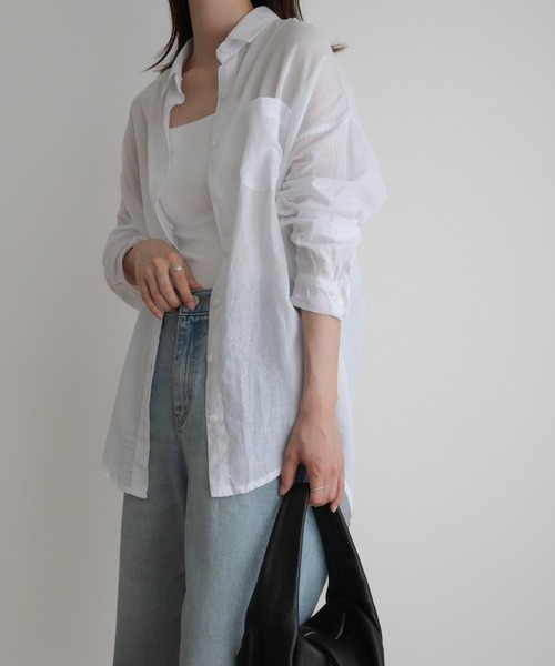 CANAL JEAN（キャナルジーン）の「El mar　コットンシアーシャツ（シャツ/ブラウス・レディース・ホワイト/ブラック・ONE SIZE）」の17枚目の写真