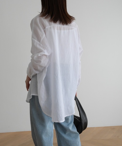 CANAL JEAN（キャナルジーン）の「El mar　コットンシアーシャツ（シャツ/ブラウス・レディース・ホワイト/ブラック・ONE SIZE）」の18枚目の写真