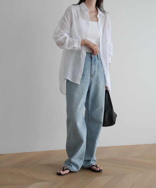 CANAL JEAN（キャナルジーン）の「El mar　コットンシアーシャツ（シャツ/ブラウス・レディース・ホワイト/ブラック・ONE SIZE）」の19枚目の写真