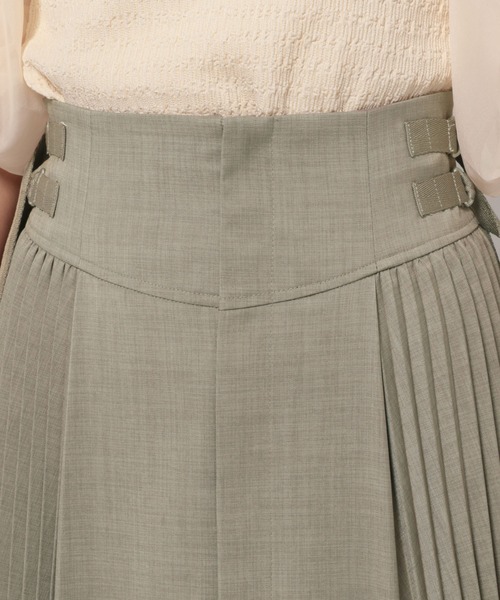 mysty woman（ミスティウーマン）の「プリーツキリカエＷベルトスカート 128882（スカート・レディース・チャコールグレー/カーキ/ベージュ系その他・FREE）」の18枚目の写真