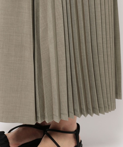 mysty woman（ミスティウーマン）の「プリーツキリカエＷベルトスカート 128882（スカート・レディース・チャコールグレー/カーキ/ベージュ系その他・FREE）」の16枚目の写真
