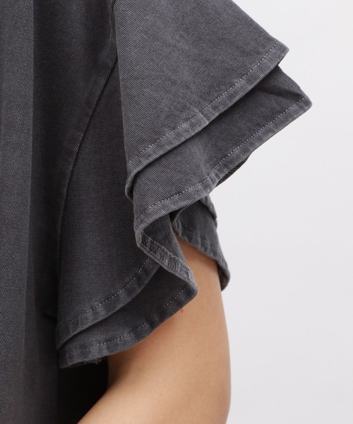 LAKOLE(ラコレ)の「ピグメント袖フリルワンピース / 119356(ワンピース・レディース・アイボリー/チャコールグレー/ブルー・SMALL/MEDIUM)」の14枚目の写真