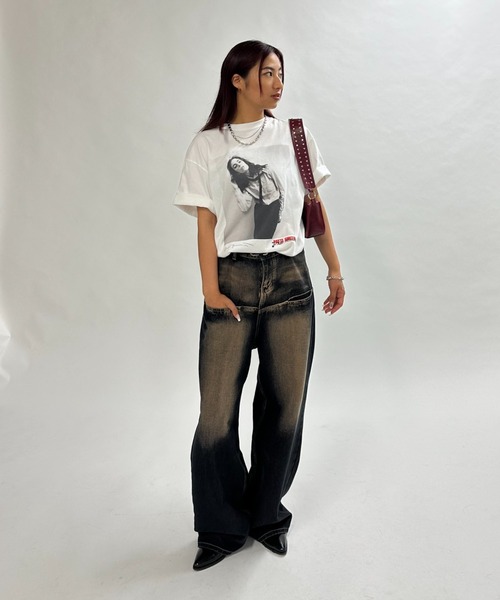 Sourcream(サワークリーム)の「【Sourcream/サワークリーム】パティ・スミス フォトTEE(Tシャツ/カットソー・レディース・ホワイト/チャコールグレー・FREE)」の20枚目の写真