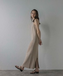 【MINERTE】back slit straight one piece / バックスリットIラインワンピース