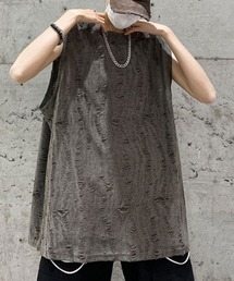 ダメージ加工 ノースリーブ」に該当するTシャツ/カットソー