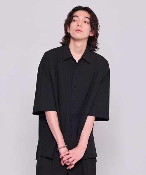 JUNRED(ジュンレッド)の「【 セットアップ対応 】ドライイージーコントラストステッチシャツ(シャツ/ブラウス・メンズ・ブラック/チャコールグレー・S/M/L)」の3枚目の写真