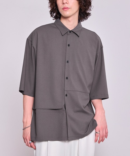 JUNRED(ジュンレッド)の「【 セットアップ対応 】ドライイージーコントラストステッチシャツ(シャツ/ブラウス・メンズ・ブラック/チャコールグレー・S/M/L)」の6枚目の写真