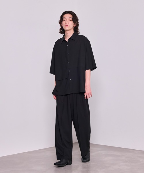 JUNRED(ジュンレッド)の「【 セットアップ対応 】ドライイージーコントラストステッチシャツ(シャツ/ブラウス・メンズ・ブラック/チャコールグレー・S/M/L)」の8枚目の写真