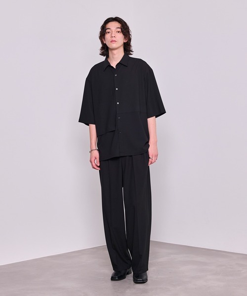 JUNRED(ジュンレッド)の「【 セットアップ対応 】ドライイージーコントラストステッチシャツ(シャツ/ブラウス・メンズ・ブラック/チャコールグレー・S/M/L)」の9枚目の写真
