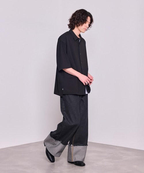 JUNRED(ジュンレッド)の「【 セットアップ対応 】ドライイージーコントラストステッチシャツ(シャツ/ブラウス・メンズ・ブラック/チャコールグレー・S/M/L)」の10枚目の写真