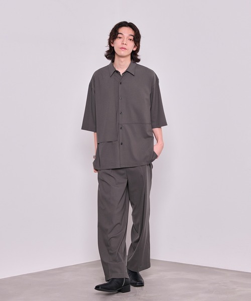 JUNRED(ジュンレッド)の「【 セットアップ対応 】ドライイージーコントラストステッチシャツ(シャツ/ブラウス・メンズ・ブラック/チャコールグレー・S/M/L)」の11枚目の写真