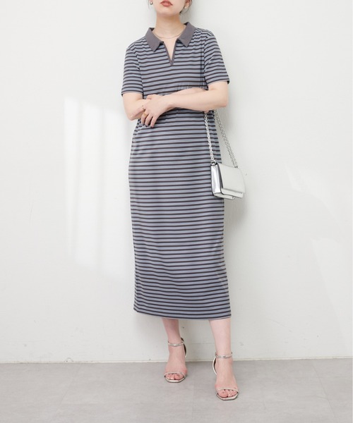 natural couture(ナチュラルクチュール)の「配色スキッパーカットソーワンピース(ワンピース・レディース・アイボリー/ブラック/チャコールグレー・FREE)」の16枚目の写真