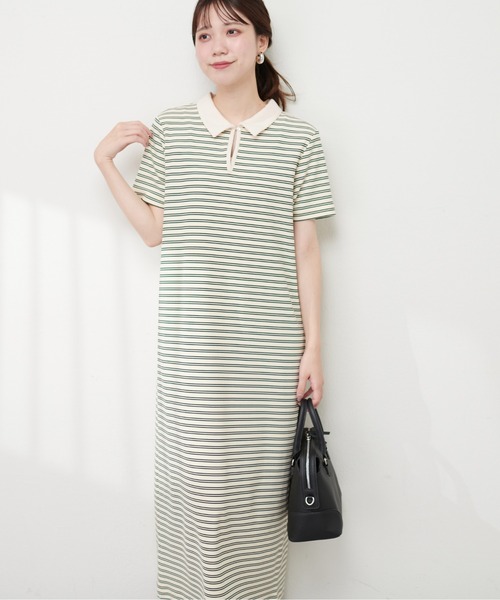 natural couture(ナチュラルクチュール)の「配色スキッパーカットソーワンピース(ワンピース・レディース・アイボリー/ブラック/チャコールグレー・FREE)」の6枚目の写真
