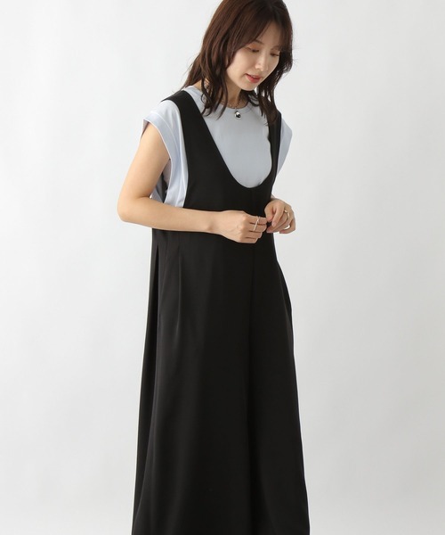 LEPSIM（レプシィム）の「Uネックサイドタックサロペ 134124