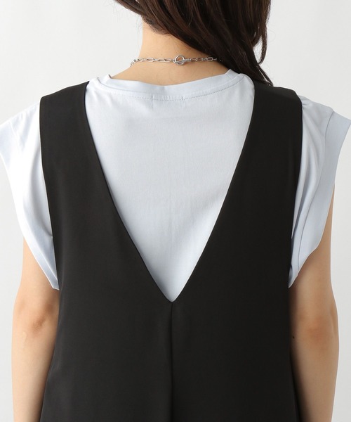 LEPSIM（レプシィム）の「Uネックサイドタックサロペ　134124（サロペット/オーバーオール・レディース・チャコールグレー/ブラック・TALL/FREE）」の20枚目の写真