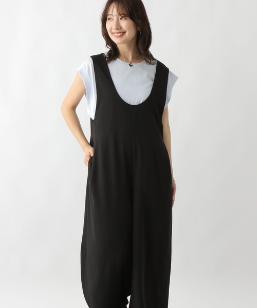 LEPSIM（レプシィム）の「Uネックサイドタックサロペ 134124