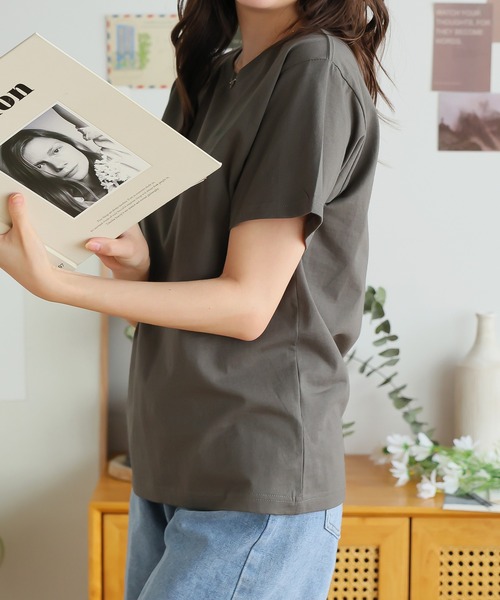 Girly Doll(ガーリードール)の「オリジナルプリントスポーツロゴTシャツ(Tシャツ/カットソー・レディース・ベージュ/ピンク/ダークグレー・F)」の5枚目の写真