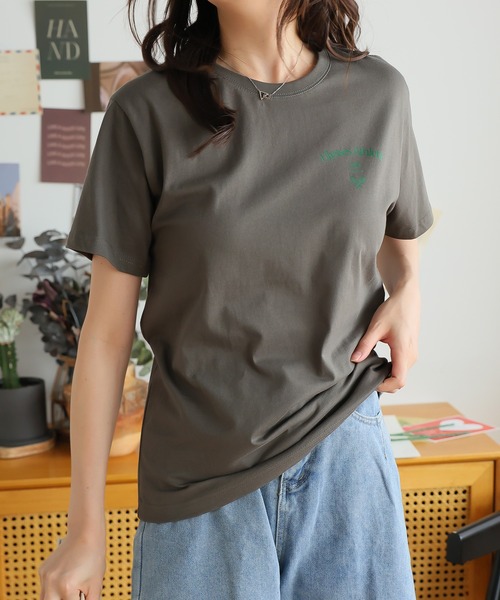 Girly Doll(ガーリードール)の「オリジナルプリントスポーツロゴTシャツ(Tシャツ/カットソー・レディース・ベージュ/ピンク/ダークグレー・F)」の7枚目の写真