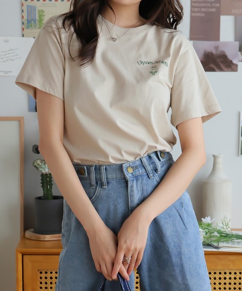 Girly Doll(ガーリードール)の「オリジナルプリントスポーツロゴTシャツ(Tシャツ/カットソー・レディース・ベージュ/ピンク/ダークグレー・F)」の10枚目の写真
