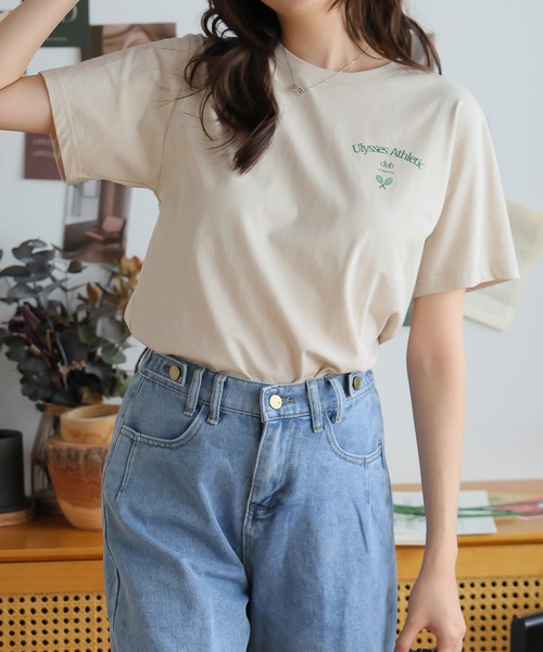 Girly Doll(ガーリードール)の「オリジナルプリントスポーツロゴTシャツ(Tシャツ/カットソー・レディース・ベージュ/ピンク/ダークグレー・F)」の11枚目の写真