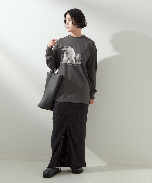 journal standard L'essage（ジャーナルスタンダードレサージュ）の「POET MEETS DUBWISE　M.S.I.N ロングスリーブTシャツ（Tシャツ/カットソー・レディース・ホワイト/ブラック系その他・FREE）」の3枚目の写真