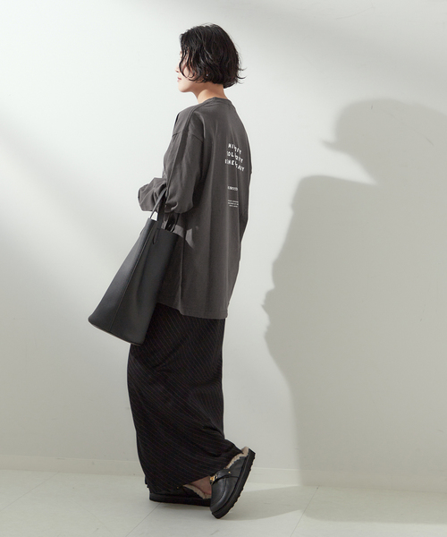 journal standard L'essage（ジャーナルスタンダードレサージュ）の「POET MEETS DUBWISE　M.S.I.N ロングスリーブTシャツ（Tシャツ/カットソー・レディース・ホワイト/ブラック系その他・FREE）」の4枚目の写真