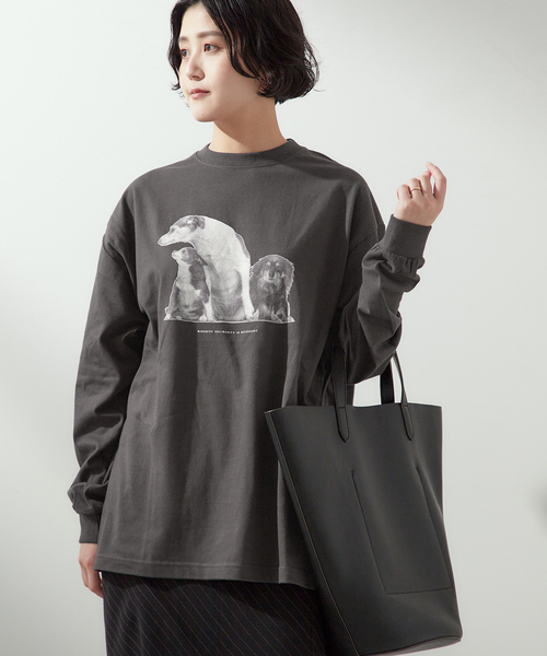 journal standard L'essage（ジャーナルスタンダードレサージュ）の「POET MEETS DUBWISE　M.S.I.N ロングスリーブTシャツ（Tシャツ/カットソー・レディース・ホワイト/ブラック系その他・FREE）」の6枚目の写真