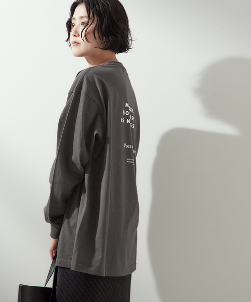journal standard L'essage（ジャーナルスタンダードレサージュ）の「POET MEETS DUBWISE　M.S.I.N ロングスリーブTシャツ（Tシャツ/カットソー・レディース・ホワイト/ブラック系その他・FREE）」の7枚目の写真