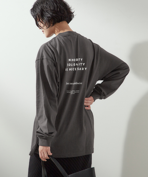 journal standard L'essage（ジャーナルスタンダードレサージュ）の「POET MEETS DUBWISE　M.S.I.N ロングスリーブTシャツ（Tシャツ/カットソー・レディース・ホワイト/ブラック系その他・FREE）」の8枚目の写真