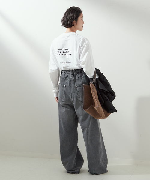 journal standard L'essage（ジャーナルスタンダードレサージュ）の「POET MEETS DUBWISE　M.S.I.N ロングスリーブTシャツ（Tシャツ/カットソー・レディース・ホワイト/ブラック系その他・FREE）」の12枚目の写真