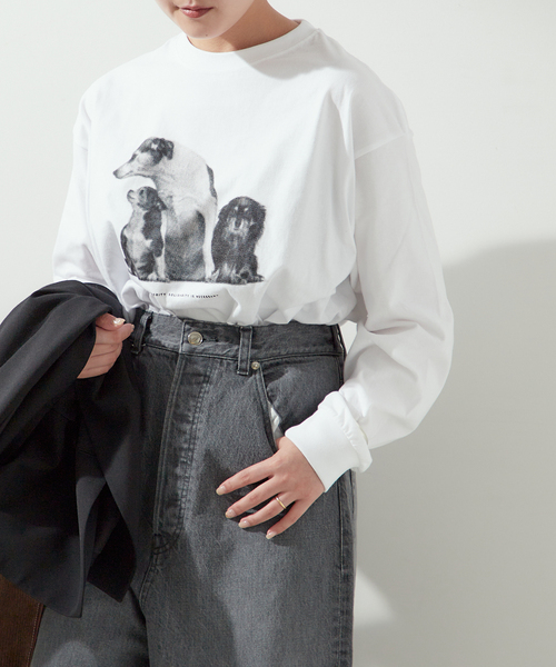 journal standard L'essage（ジャーナルスタンダードレサージュ）の「POET MEETS DUBWISE　M.S.I.N ロングスリーブTシャツ（Tシャツ/カットソー・レディース・ホワイト/ブラック系その他・FREE）」の16枚目の写真