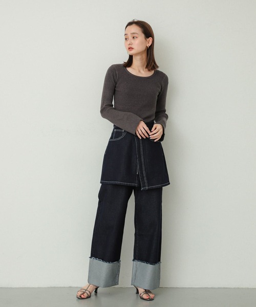 2色 ラウンドネック 穴あき セータースポーツ スタイル 男女兼用 Snoopy woven contrast color round neck sweaterknitted ユニ