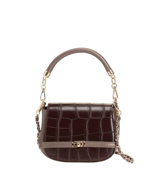 MERCURYDUO（マーキュリーデュオ）の「クロコラウンドシェイプBAG（ハンドバッグ・レディース・ダークブラウン/レッド・FREE）」の13枚目の写真
