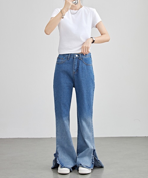 Lacey ribbon denim
