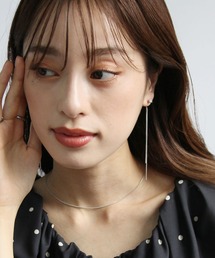 金属アレルギー対応 2wayポイントジルコニアロングステンレスピアス