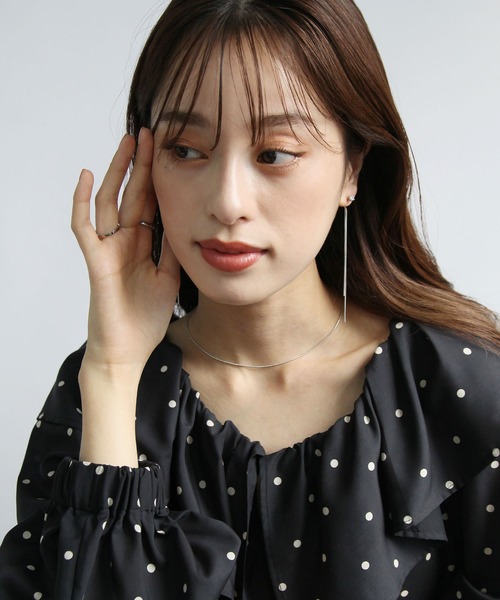 abaskdesign(アバスクデザイン)の「金属アレルギー対応 2wayポイントジルコニアロングステンレスピアス(ピアス(両耳用)・レディース・シルバー/ゴールド・FREE)」の5枚目の写真