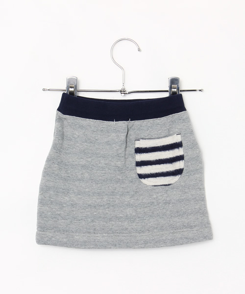 B:MING by BEAMS（ビーミングバイビームス）の「ビーミング by ビームス / 裏ボーダースカート（スカート・キッズ・グレー/ネイビー・110/90/100/140/120/130）」の3枚目の写真