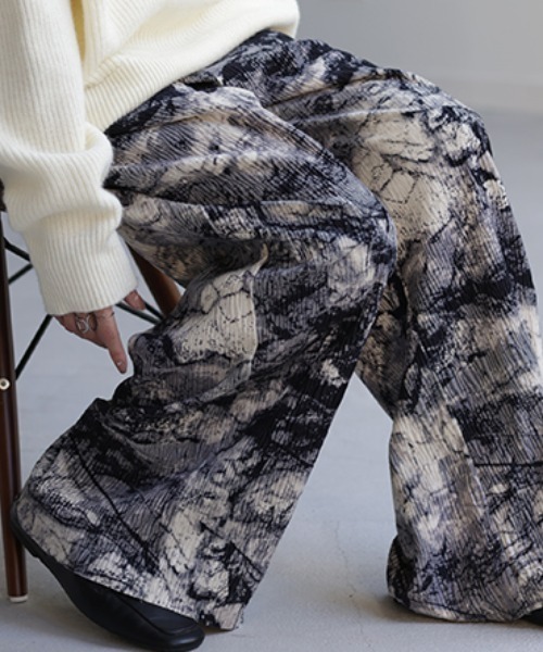 HUG.U（ハグユー）の「アート柄リブパンツ＜セルフカットOK＞（その他パンツ・レディース・ホワイト系その他/ブラウン系その他/グレー系その他・FREE）」の21枚目の写真