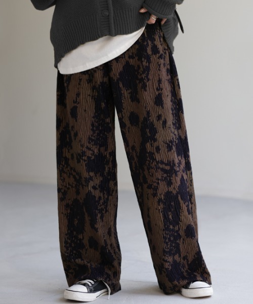 HUG.U（ハグユー）の「アート柄リブパンツ＜セルフカットOK＞（その他パンツ・レディース・ホワイト系その他/ブラウン系その他/グレー系その他・FREE）」の15枚目の写真