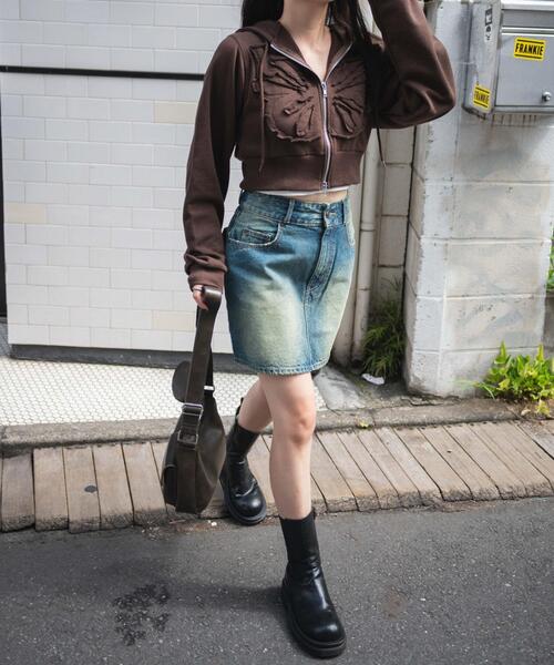 WEGO(ウィゴー)の「WEGO/バタフライWジップショートパーカー(パーカー・レディース・ブラウン/ダークグレー・FREE)」の19枚目の写真